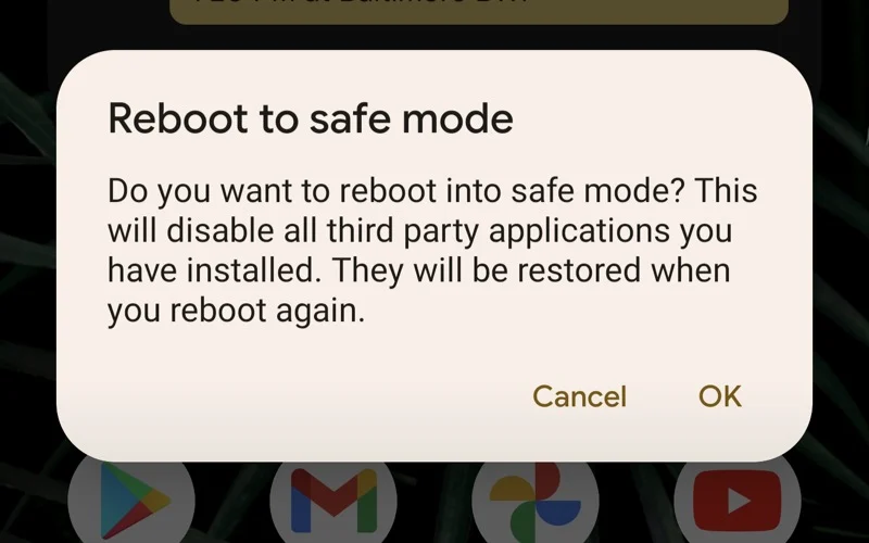 reboot to safe mode