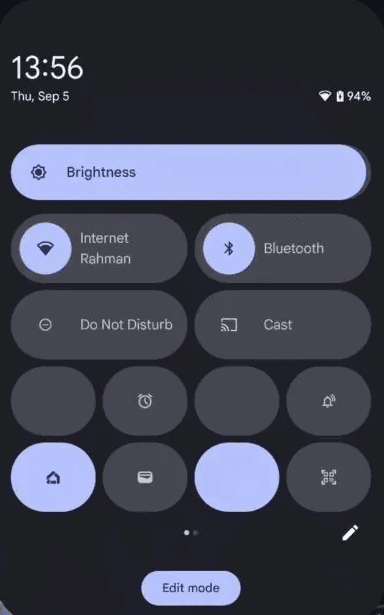 new design quick setting android 16