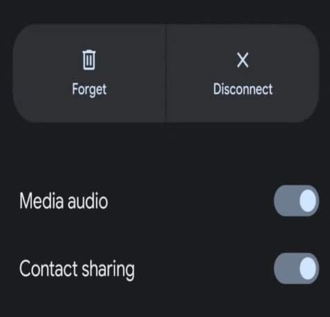 bluetooth forget setting