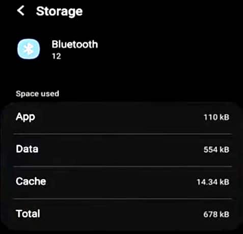 clear bluetooth cache