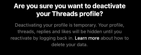 deactivate threads profile