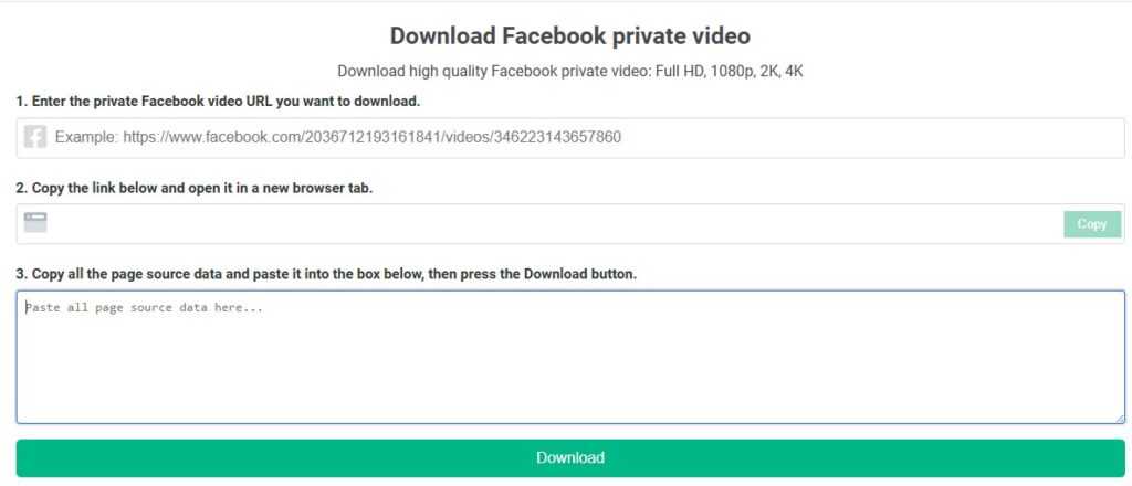 download private facebook video