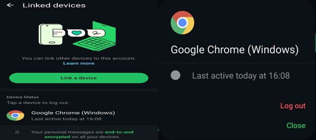 logout whatsapp from phone