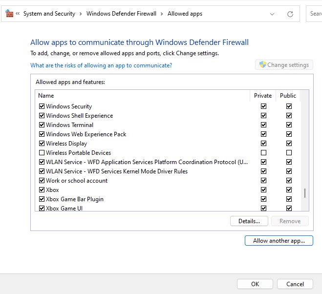 allow an app through windows firewall