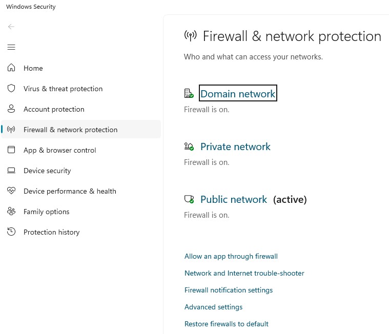 Firewall and network protection