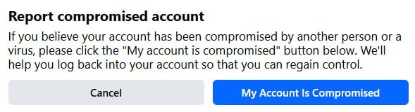 Facebook account hacked