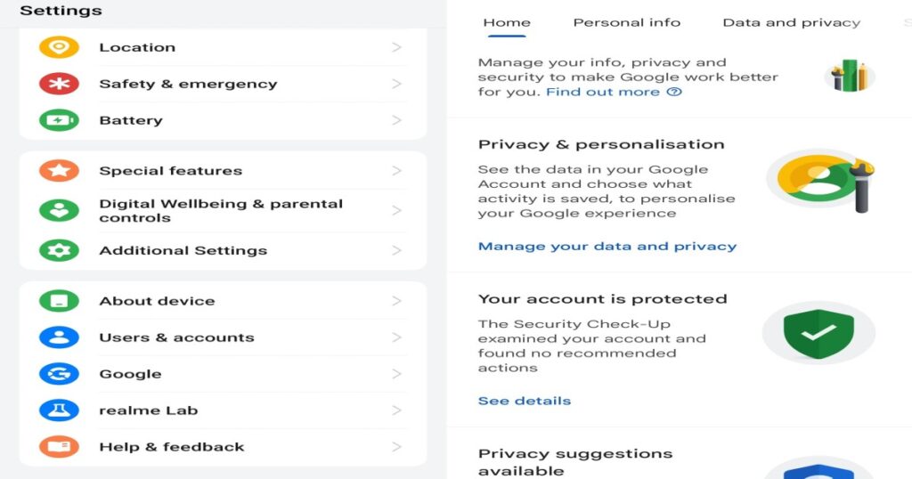 google privacy settings android