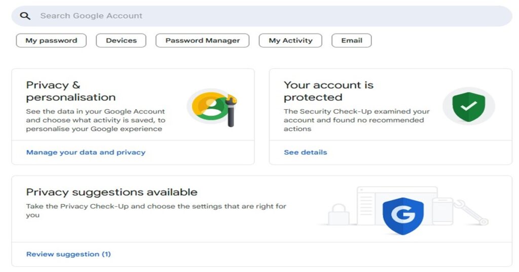 privacy settings for gmail