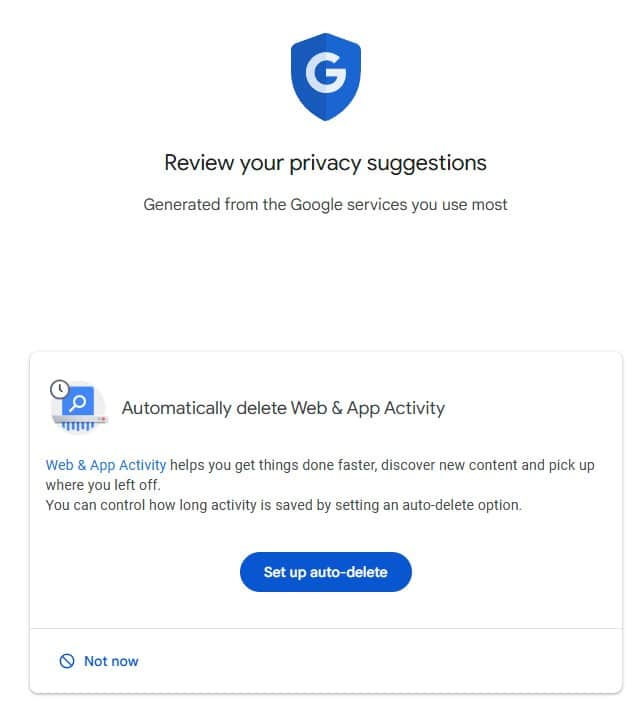 privacy checkup google account