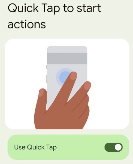 quick tap to start actions